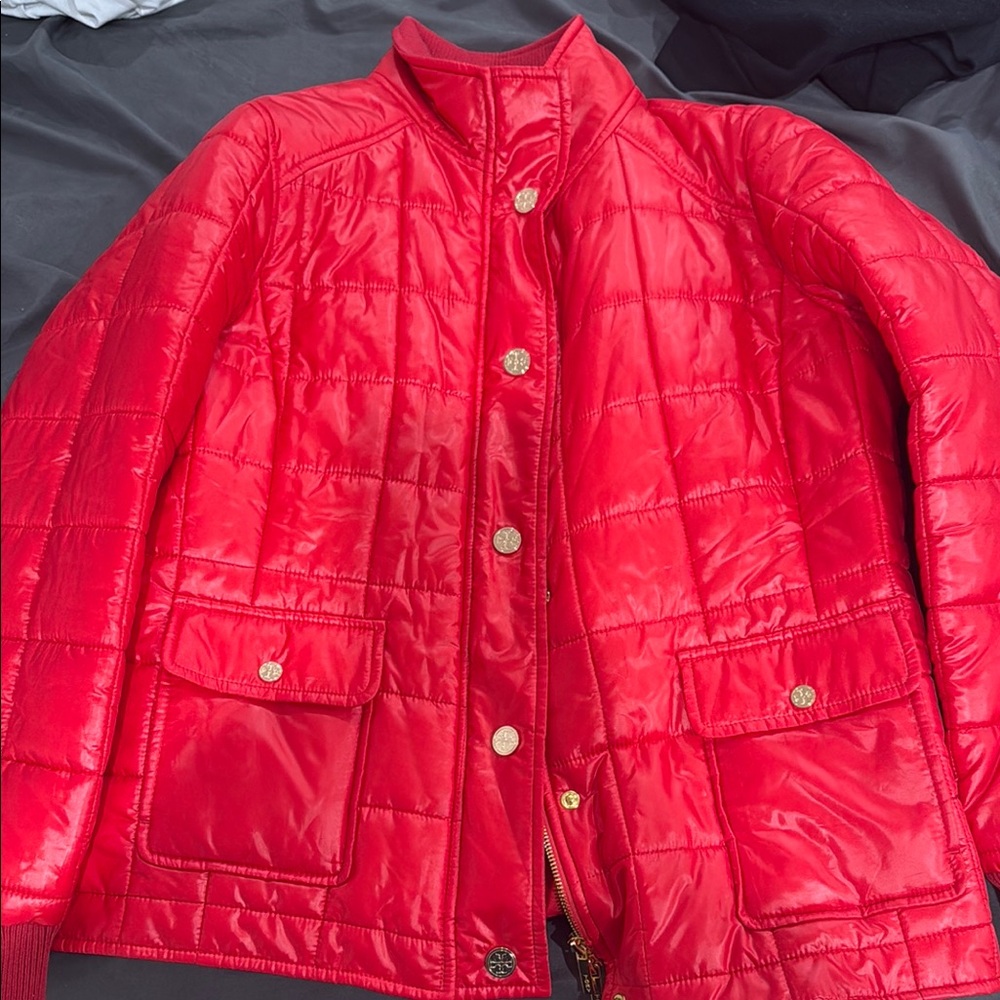 Tory Burch Red Quilted Women's spring Jacket